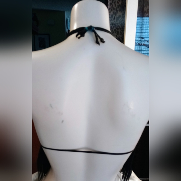Handmade Black deerskin halter top - Picture 6 of 6